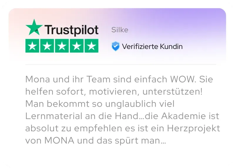Trustpilot Bewertung MONAPORT Academy